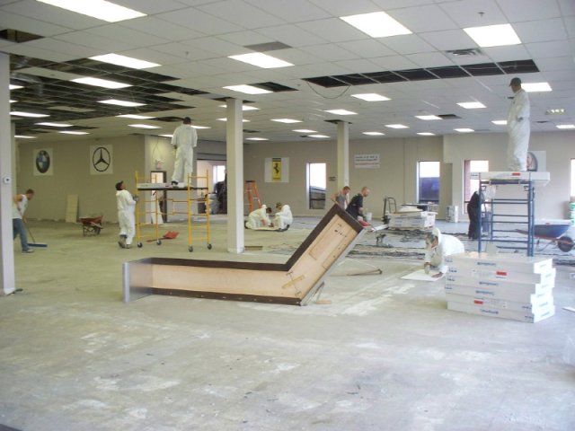 men drying out a commercial building after water damage