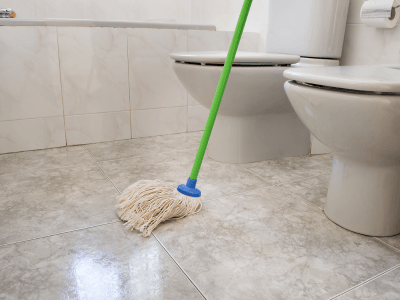 mop in bathroom